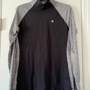 Champion Black and Gray Zip-Up Top